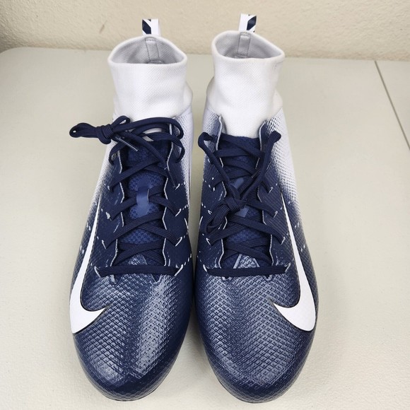 Nike Vapor Untouchable Pro TD 3 White Navy Football Cleats AO3021-102 Size 13.5 - Picture 2 of 6